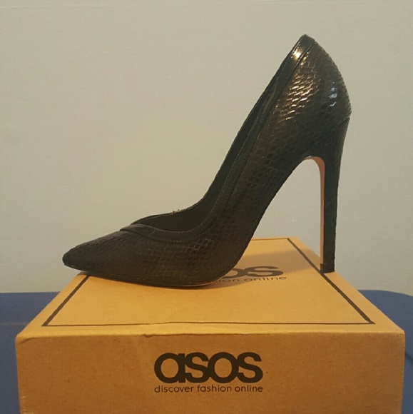 Asos faux snakeskin pointed heel