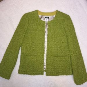 Green boucle J. Crew jacket