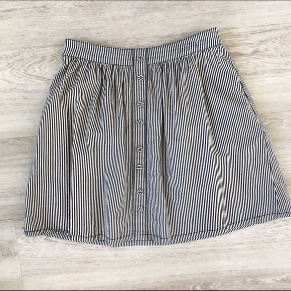 Blue and White Striped Circle Skirt