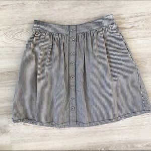 Blue and White Striped Circle Skirt