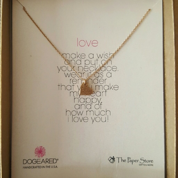 Dogeared 18" Love Heart Sparkle gold necklace