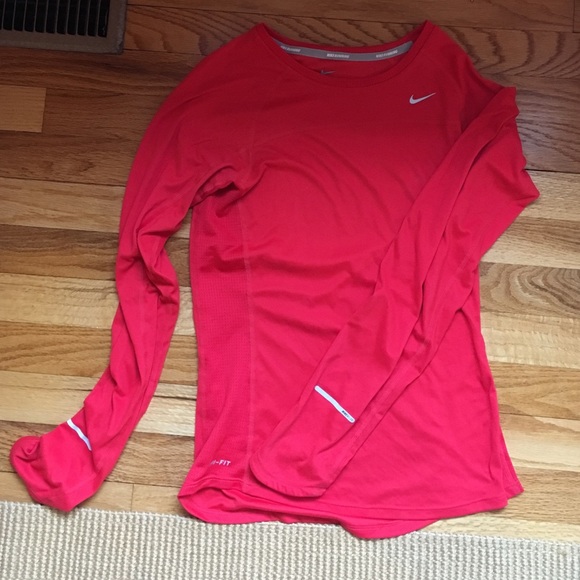 Nike Red XS dri-fit running top long-sleeved