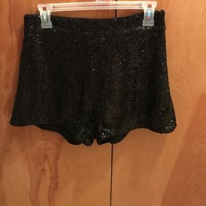 Black sequin shorts