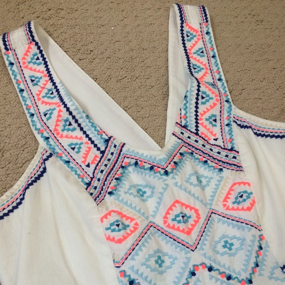 American Eagle Outfitters white embroidered dress