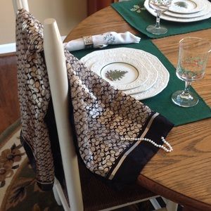 Coach Black/Gold Print Scarf (used)