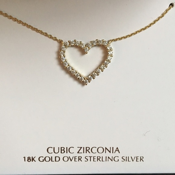 Giani Bernini Cubic Zirconia Heart Necklace NEW