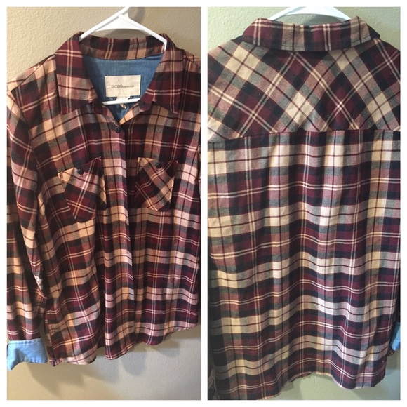Bcbg Super Soft Plaid Button Up - image 3