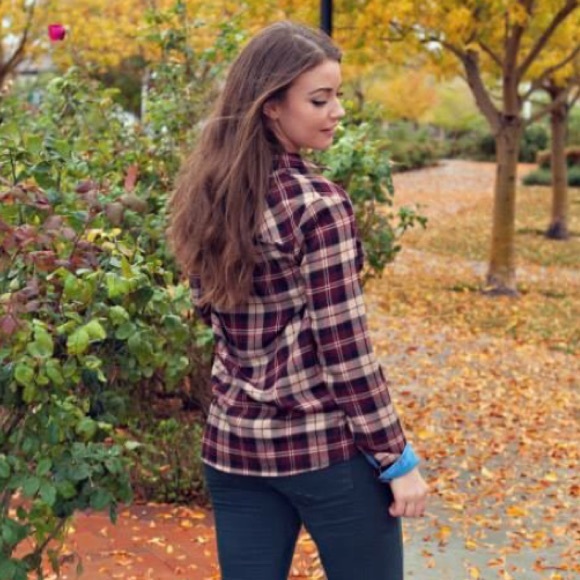 Bcbg Super Soft Plaid Button Up - image 2