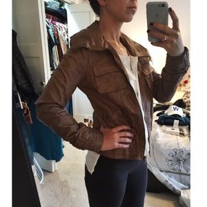 BERNARDO Brown leather jacket size S
