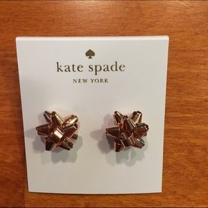 Kate Spade rose gold bow earrings