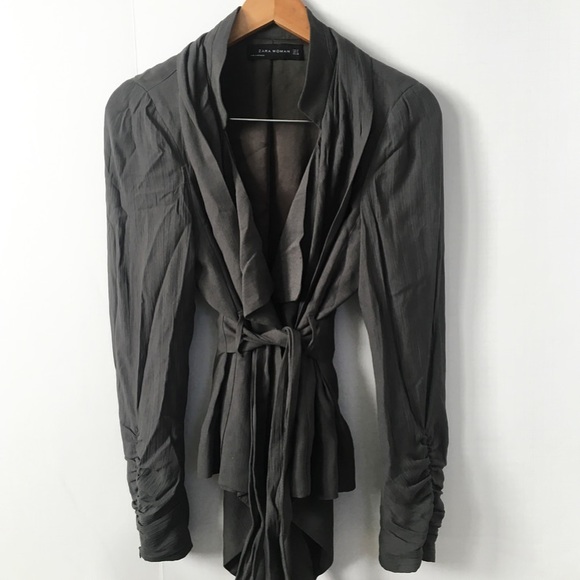 Zara • draped tie jacket