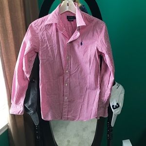Pink and White Striped Button Down