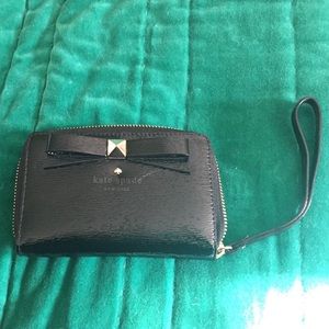 Kate Spade Black Patent Leather Wristlet