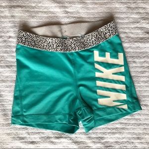 Nike pro 3 inch teal mezzo compression shorts