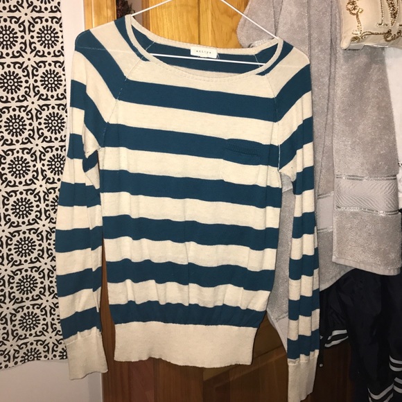 Teal Striped Sweater