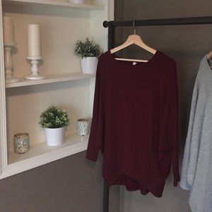 Burgundy Soft Dolman sleeve top
