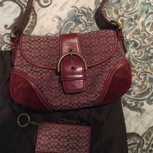 Red coach purse and change purse