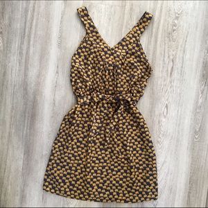 Gold and Blue Elephant Print Dress
