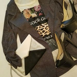 **SOLD**Black White and Silver Express Clutch