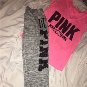 PINK sweatpants & Tshirt