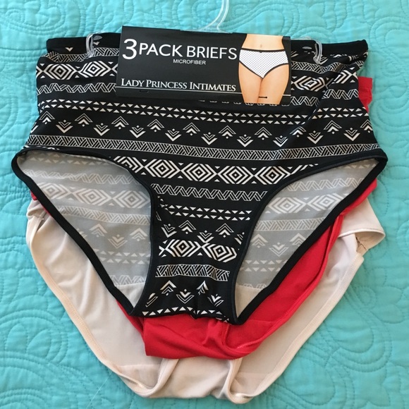 microfiber brief panty underwear new Lady Princess Intimates 3 pk