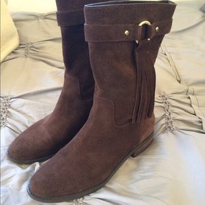 👢MICHAEL KORS Rhea Suede Bootie SZ8👢