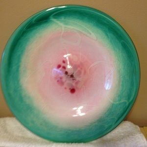 Custom made hand blown glass designer plate
