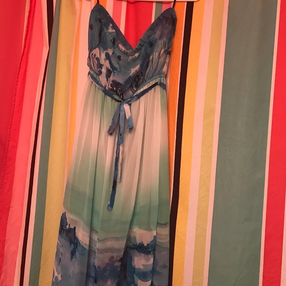 Ocean Watercolor Maxi Dress