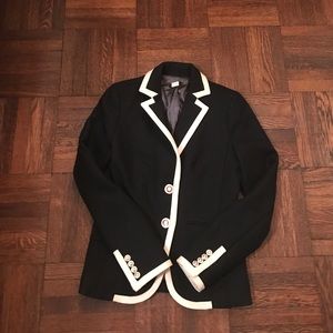 Black blazer with white trim