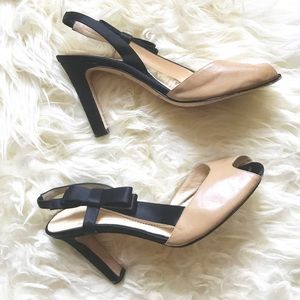 kate spade | Leather & satin bow heels | size 7