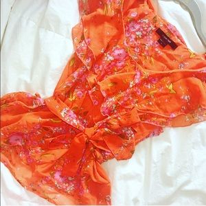 Orange Floral blouse
