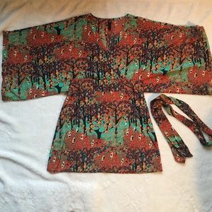 ASOS: Vero Modo Forest print kimono dress