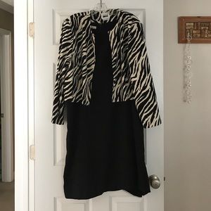 Black dress with zebra jacket size 18