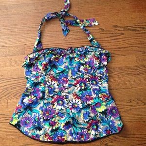 Anthropologie Bright Floral Halter Top