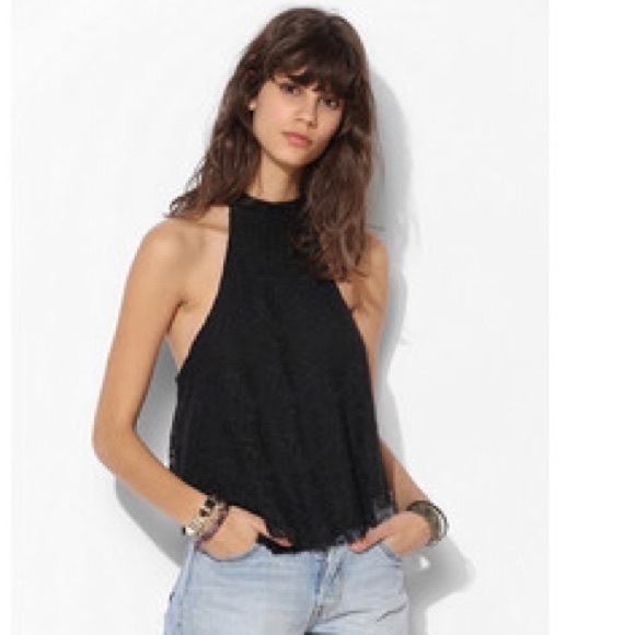 Urban Outfitters high beck black crop top