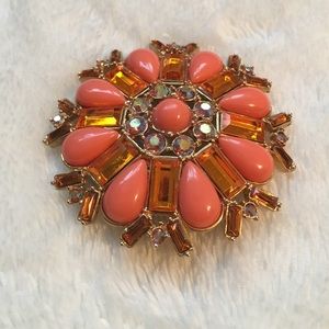Orange & gold brooch