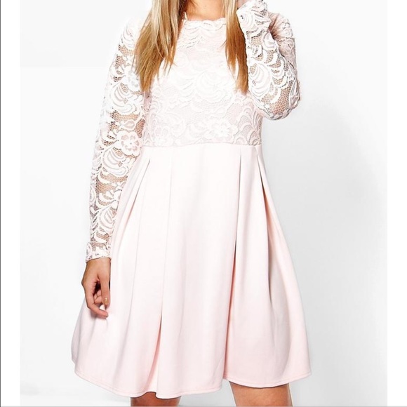 Adorable baby pink skater lace dress