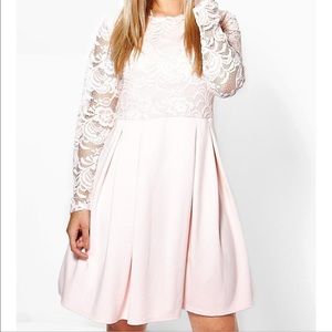 Adorable baby pink skater lace dress