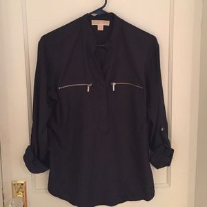 Sz Small Michael Kors navy blue blouse