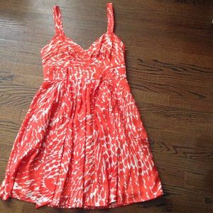 LC by Lauren Conrad Orange and Cream Dress