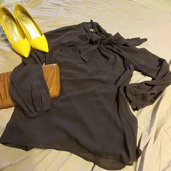 Banana Republic Aubergine sheer blouse