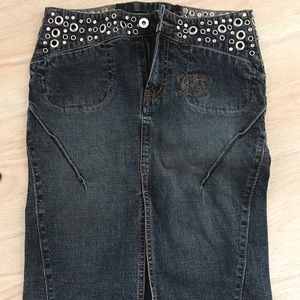 Jean skirt knee length