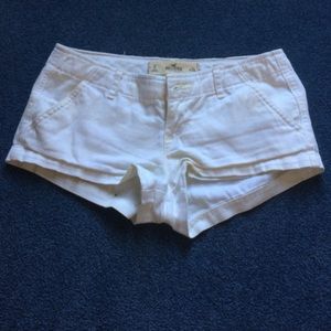 Hollister White Cotton Shorts