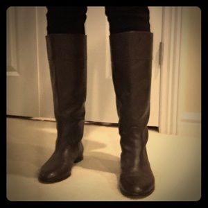 J.Crew 'Extended Calf' Brown Leather Boots