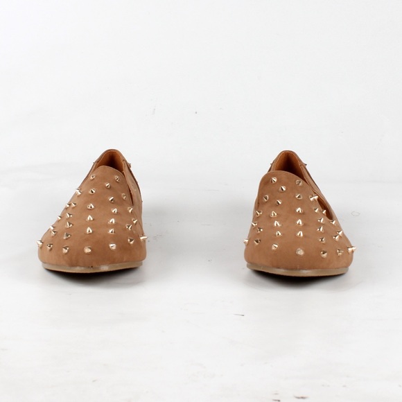 Spike studded suede loafer(Leila-11 Camel Suede) - Picture 3 of 4