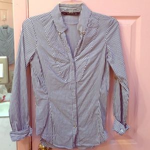 Zara blue striped button down shirt Zara blue striped button down shirt