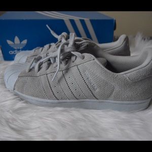 Light Blue Adidas Superstars
