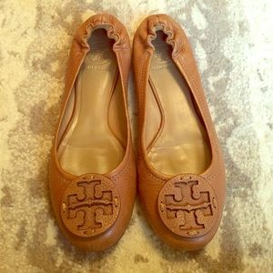 Tory Burch Tumbled Leather Reva Flats