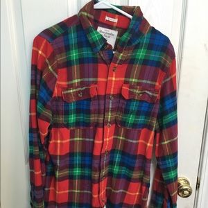 Red, blue, and green flannel