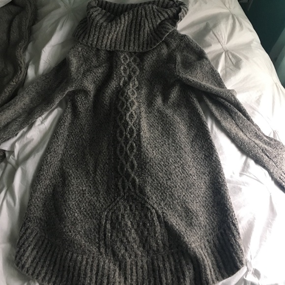 Super cozy gray cowl neck sweater